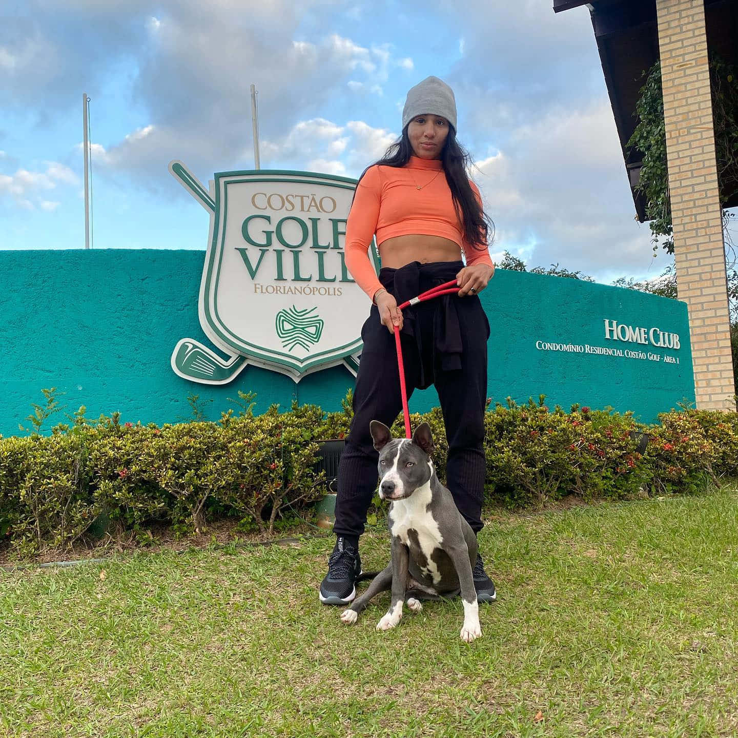 Taila Santos With Dog