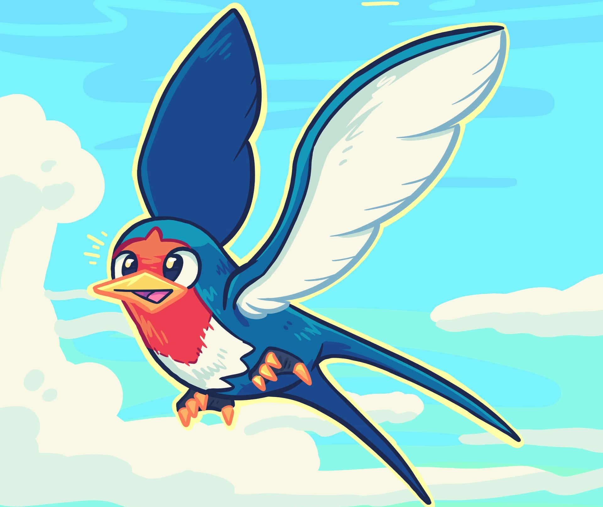 Taillow Art Flying Blue Sky Background
