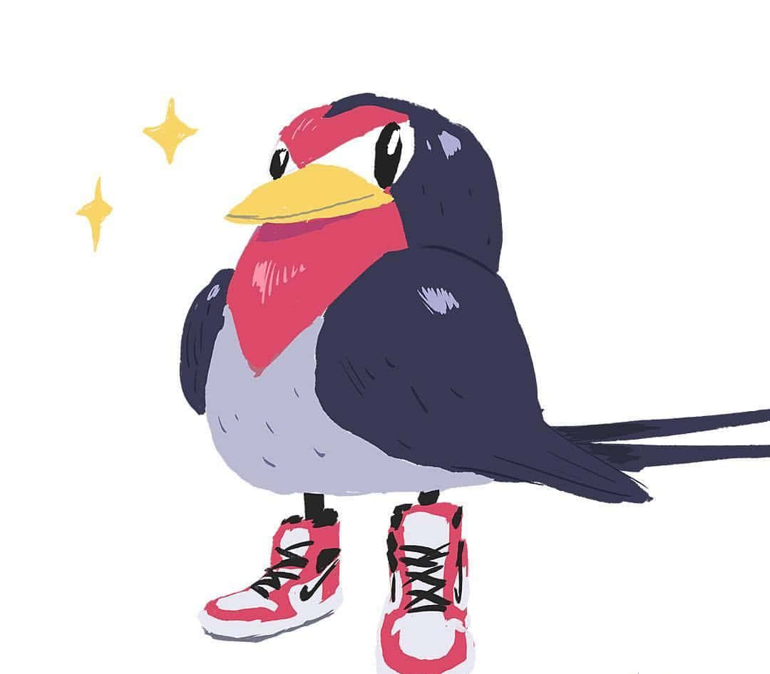 Taillow Wearing Pink Shoes Background