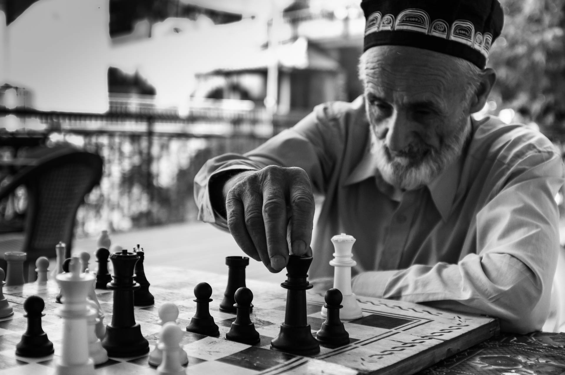 Tajikistan Old Chess Player