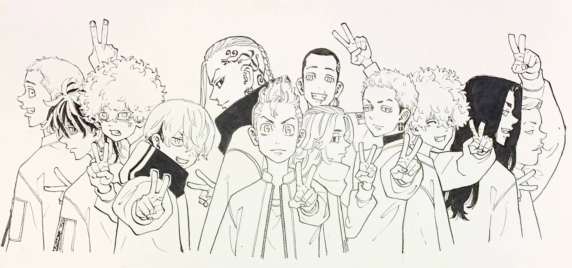 Takashi Mitsuya Black And White Sketch Background