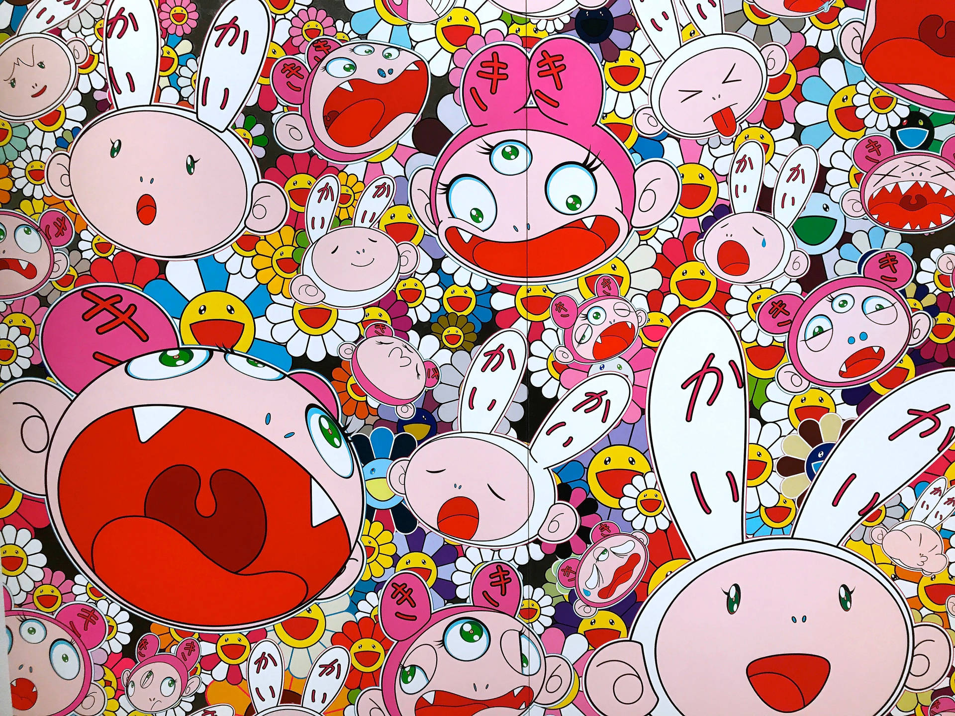 Takashi Murakami Bunnies 4k Background