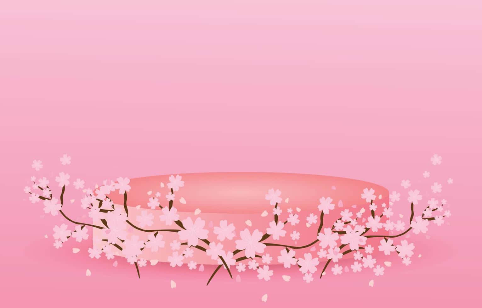 Take A Break And Enjoy The View Of The Japanese Sakura Season With A Computer Backdrop Background