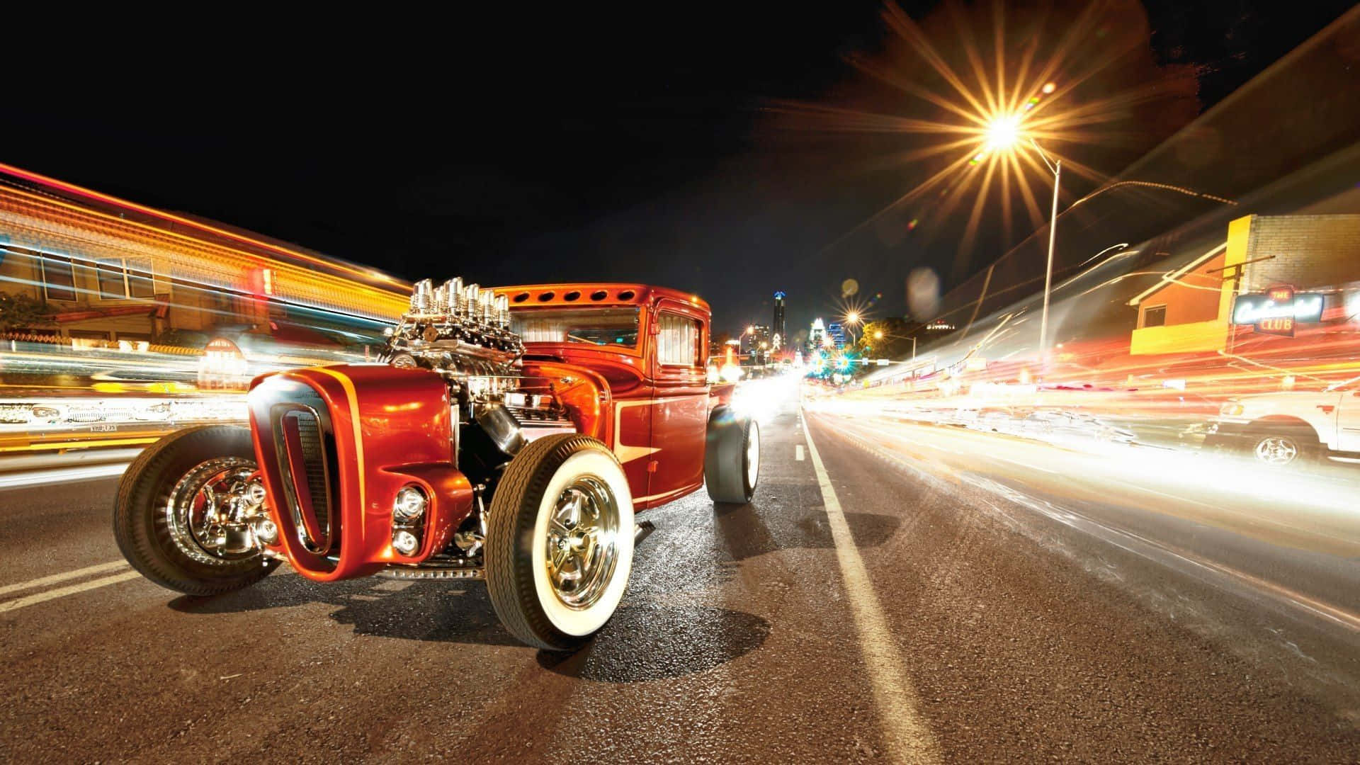 Take A Cruise In This Classic Hot Rod Background