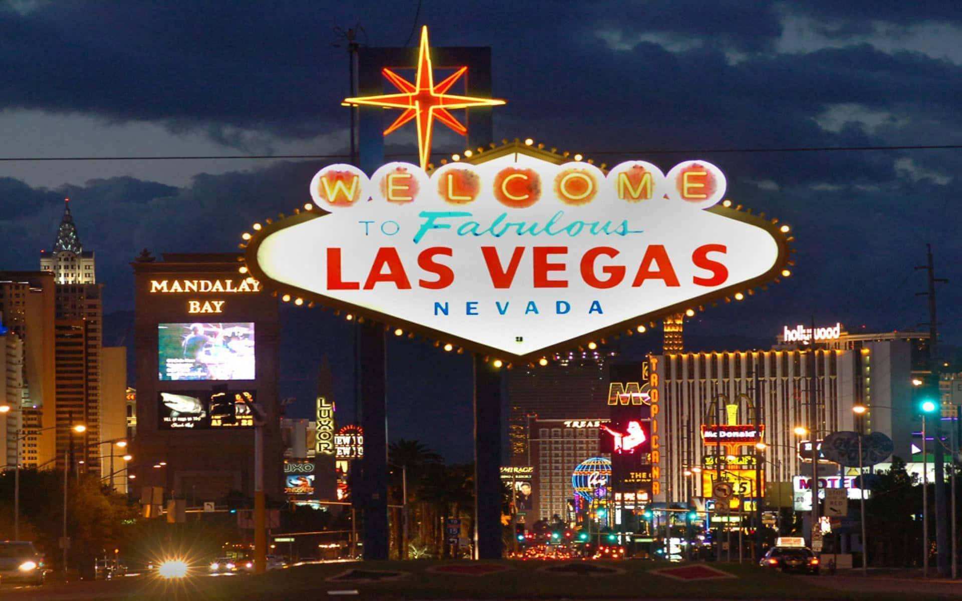Take A Glimpse Into The Neon Lights Of Las Vegas. Background