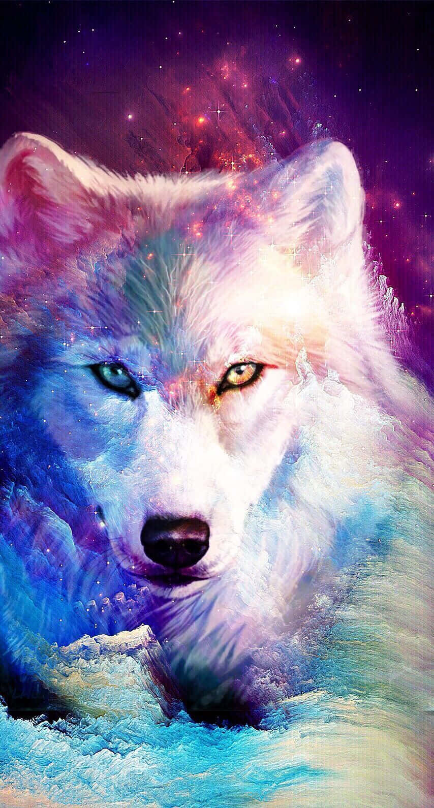 Take A Journey Across The Galaxies With The Beautiful Wolf Pack. Background