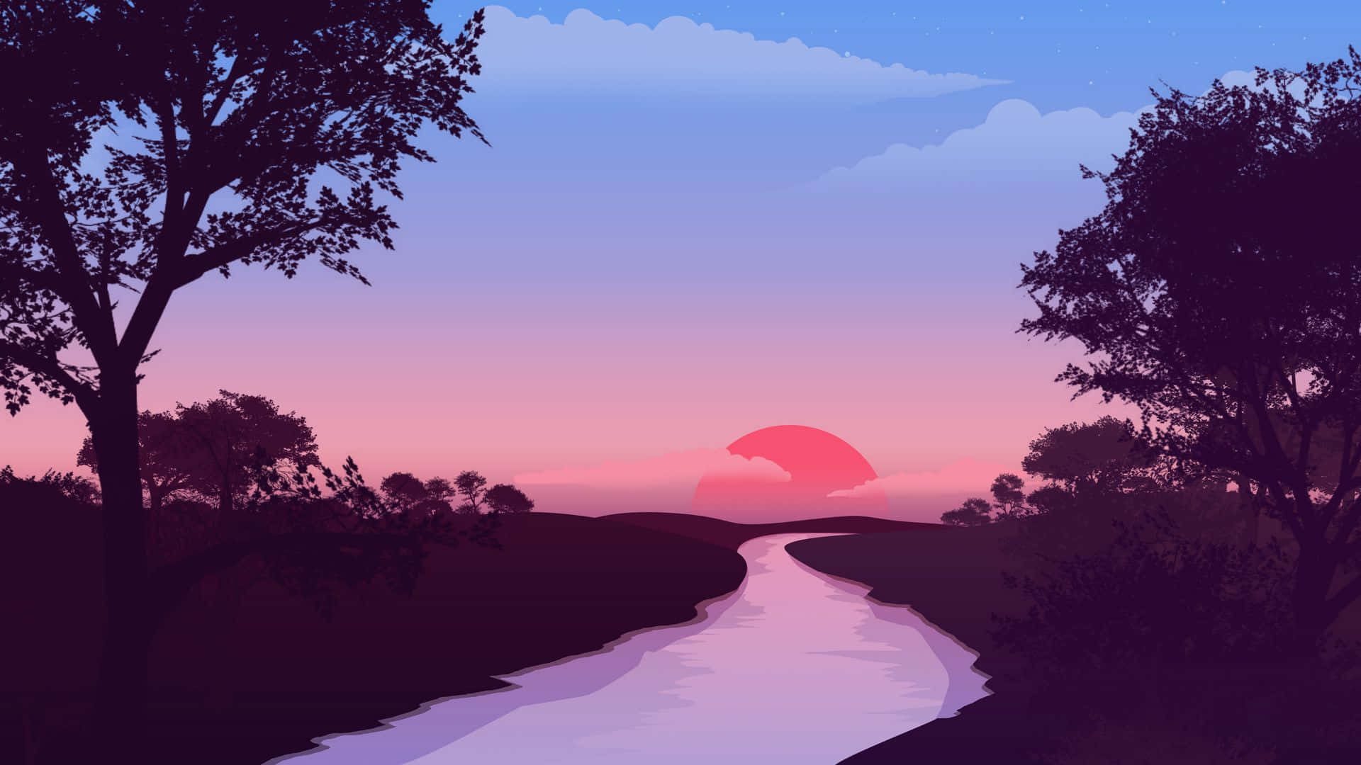 Take A Journey Through The Breathtaking Pixel Landscape Background
