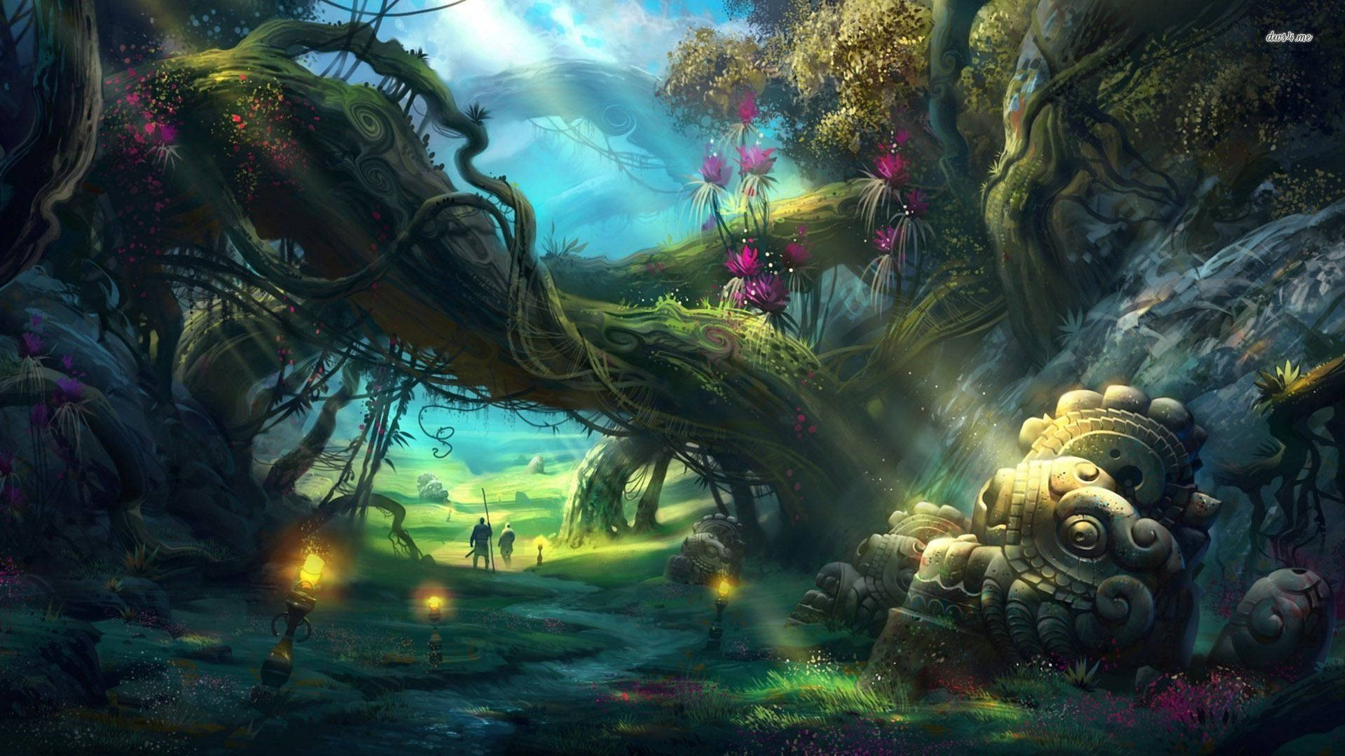 Take A Journey Through The Mystical Forest Background