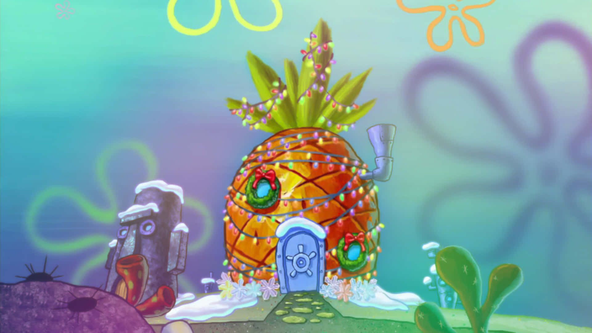 Take A Look Inside Spongebob's Pineapple Home! Background