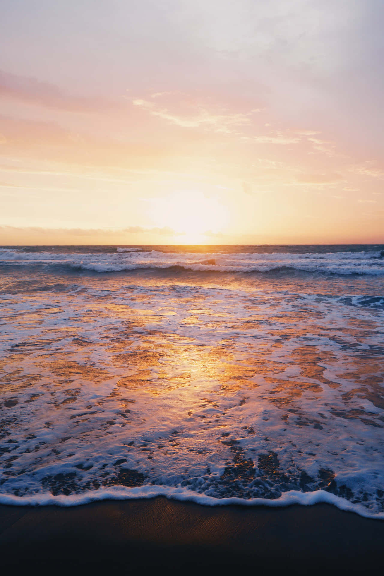 Take A Moment And Enjoy The Peaceful Beach Sunset Background