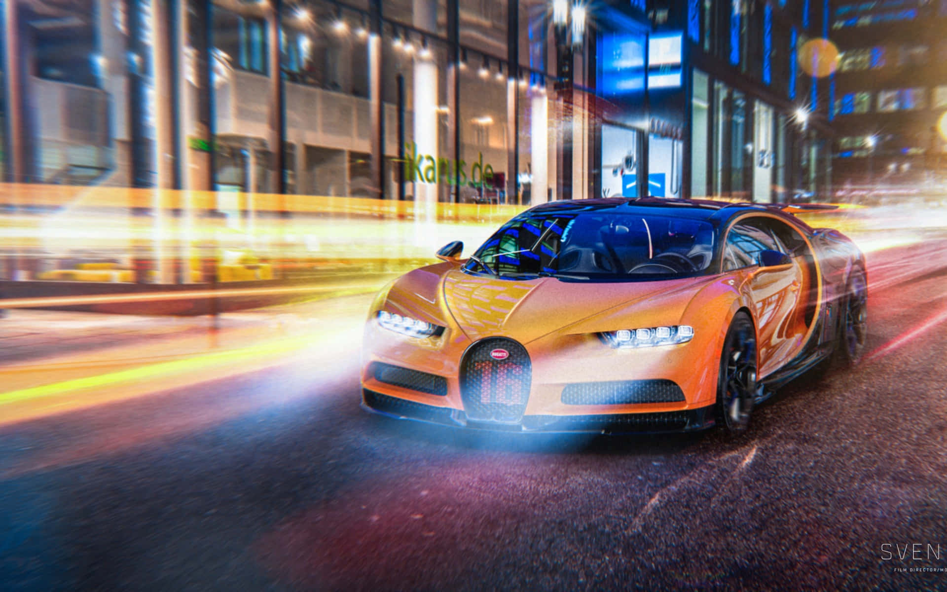 Take A Ride In This Luxurious Bugatti Car Background