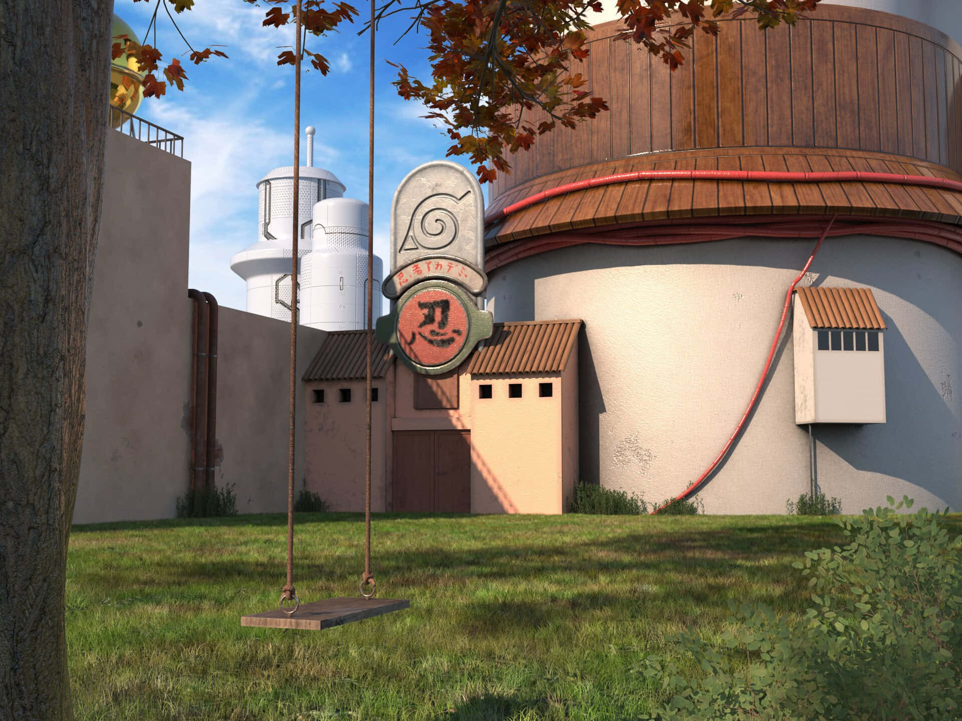 Take A Swing Atop Hokage Monument, The Highest Point In Konoha Village! Background