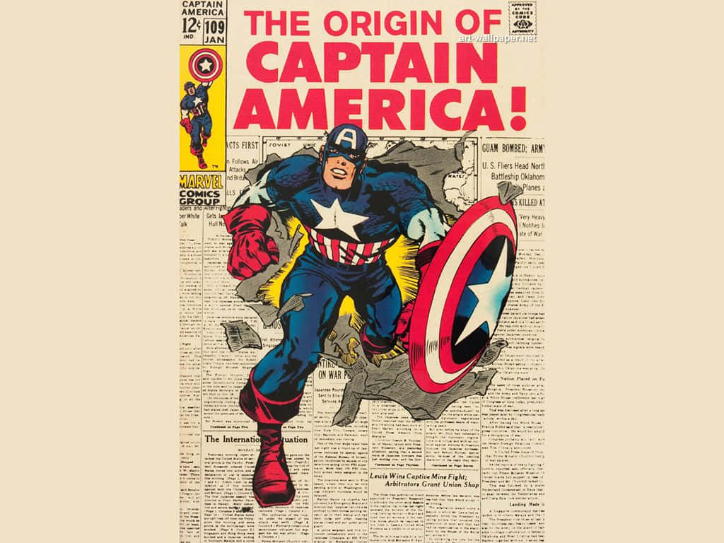 Take A Trip Back In Time With Retro Captain America Background