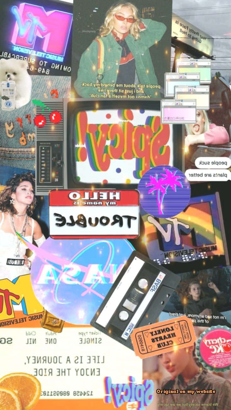 Take A Trip Back To The 80s With A Vibrant And Funky Retro Aesthetic. Background