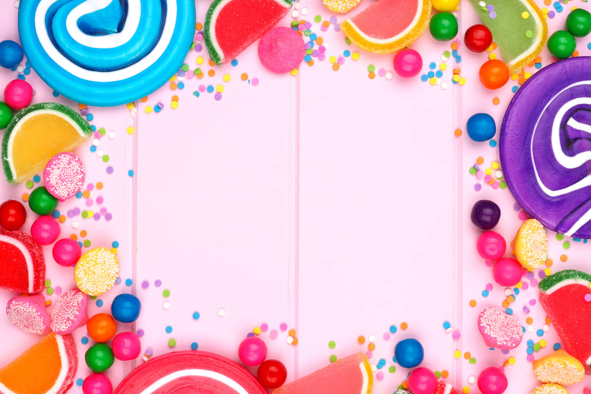 Take A Trip Through The Magical Land Of Candy Background