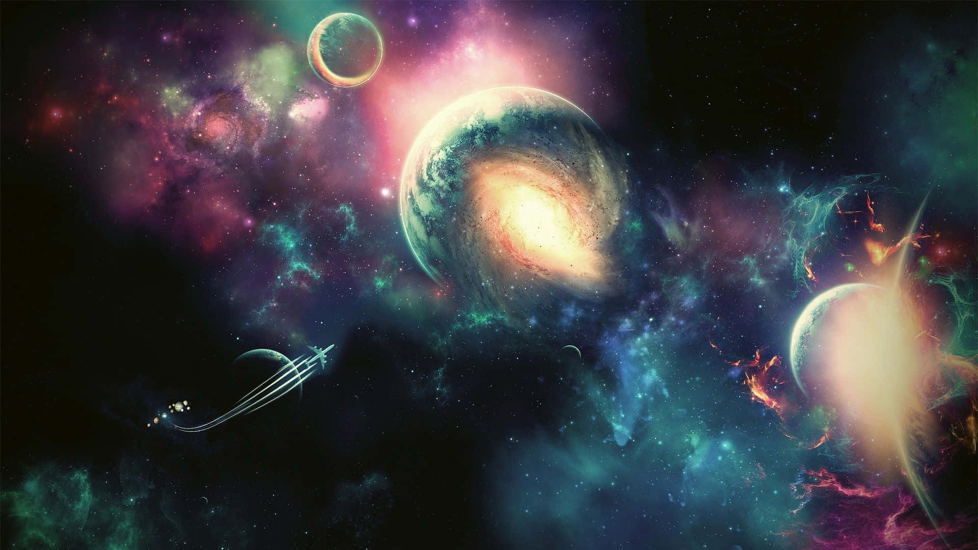 Take A Trip To Cartoon Space! Background