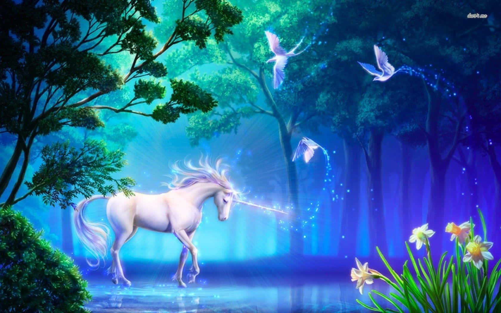 Take A Trip To The Mythical Land Of Unicorns With This Majestic Desktop Background Background