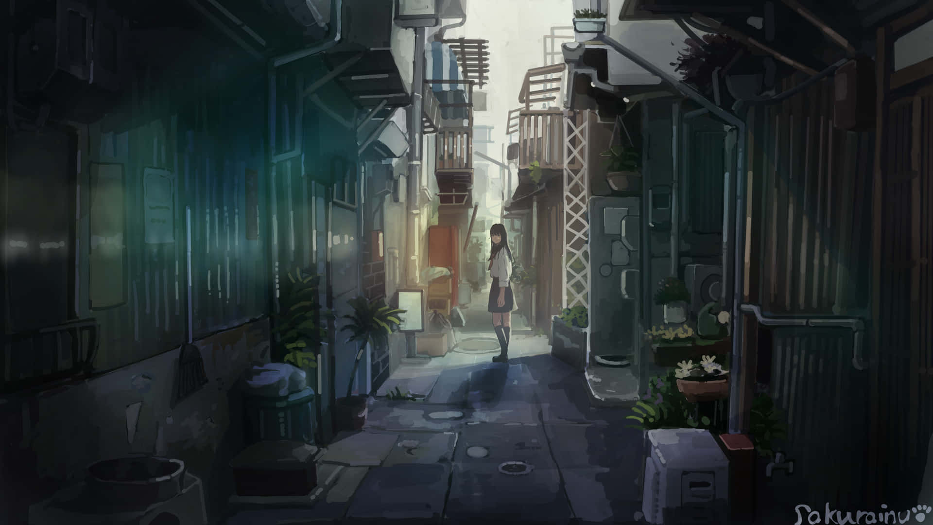 Take A Walk Down This Urban Alleyway. Background