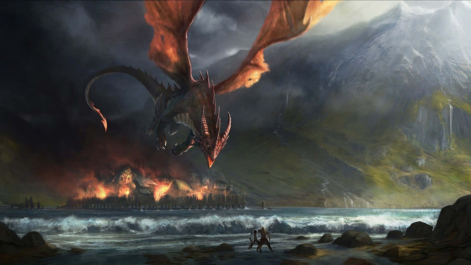 Take Flight With This Scary Dragon Background