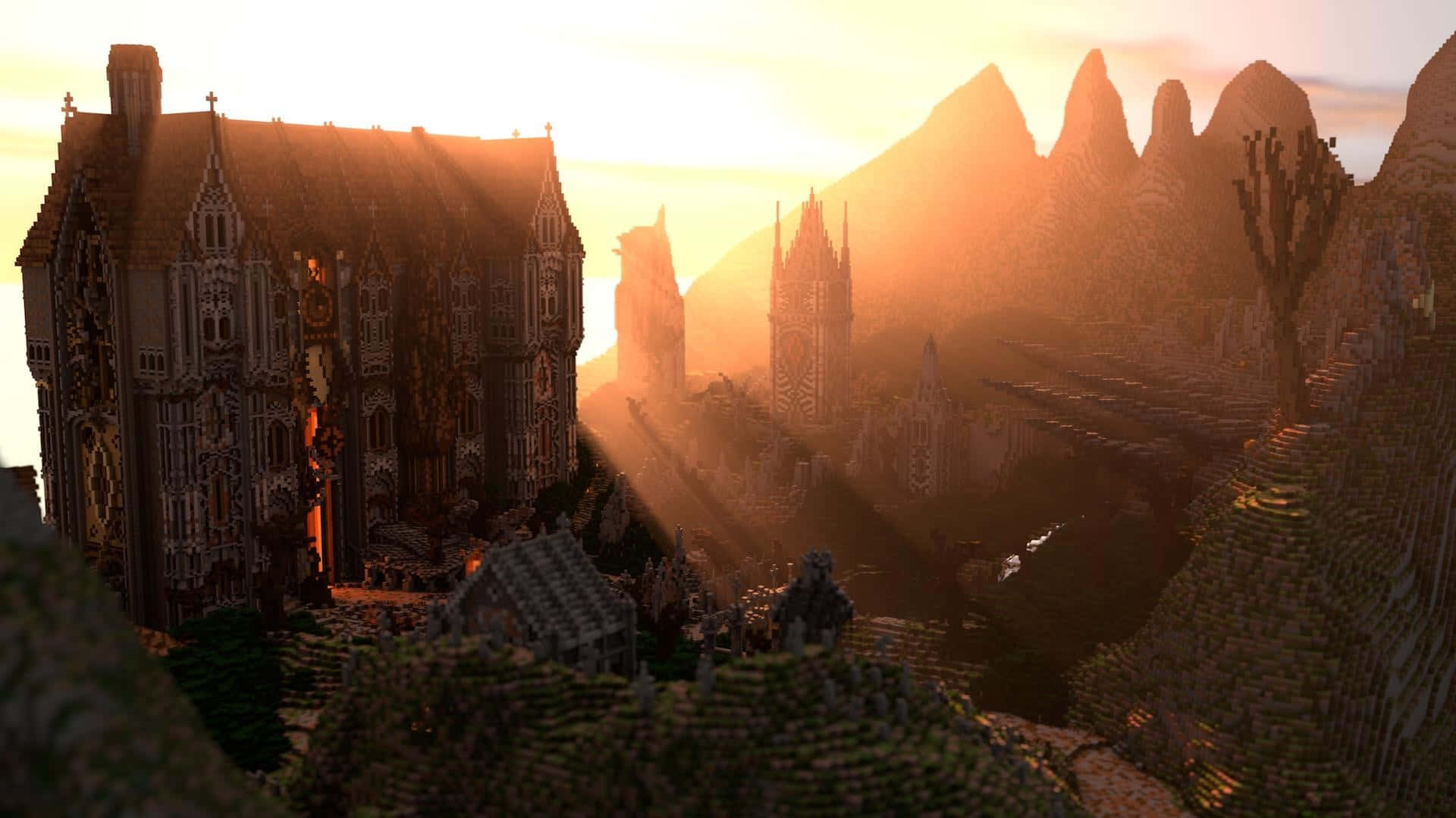 Take In The Beauty Of A Minecraft Sunset