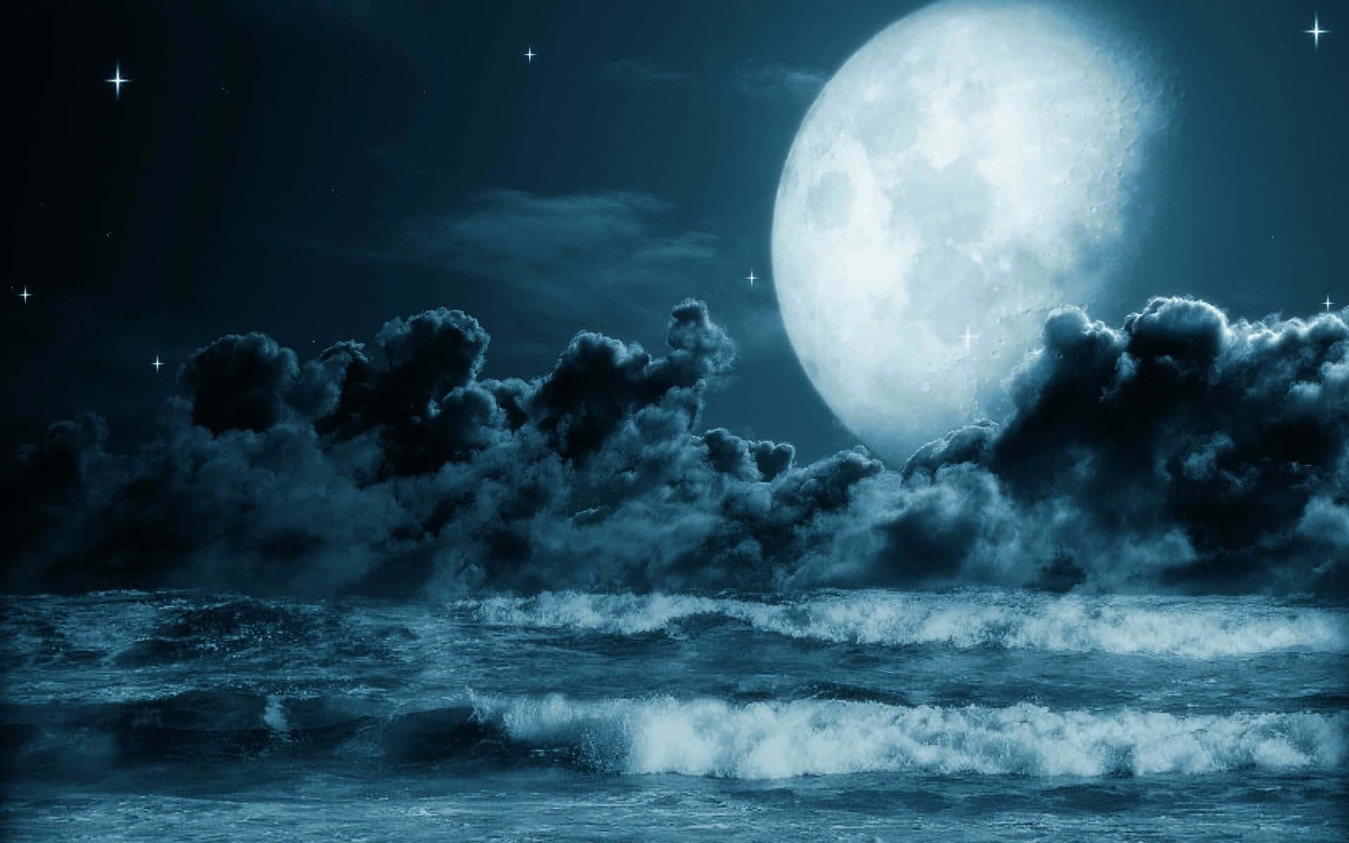 Take In The Beauty Of The Gorgeous Moonlit Night Sky. Background