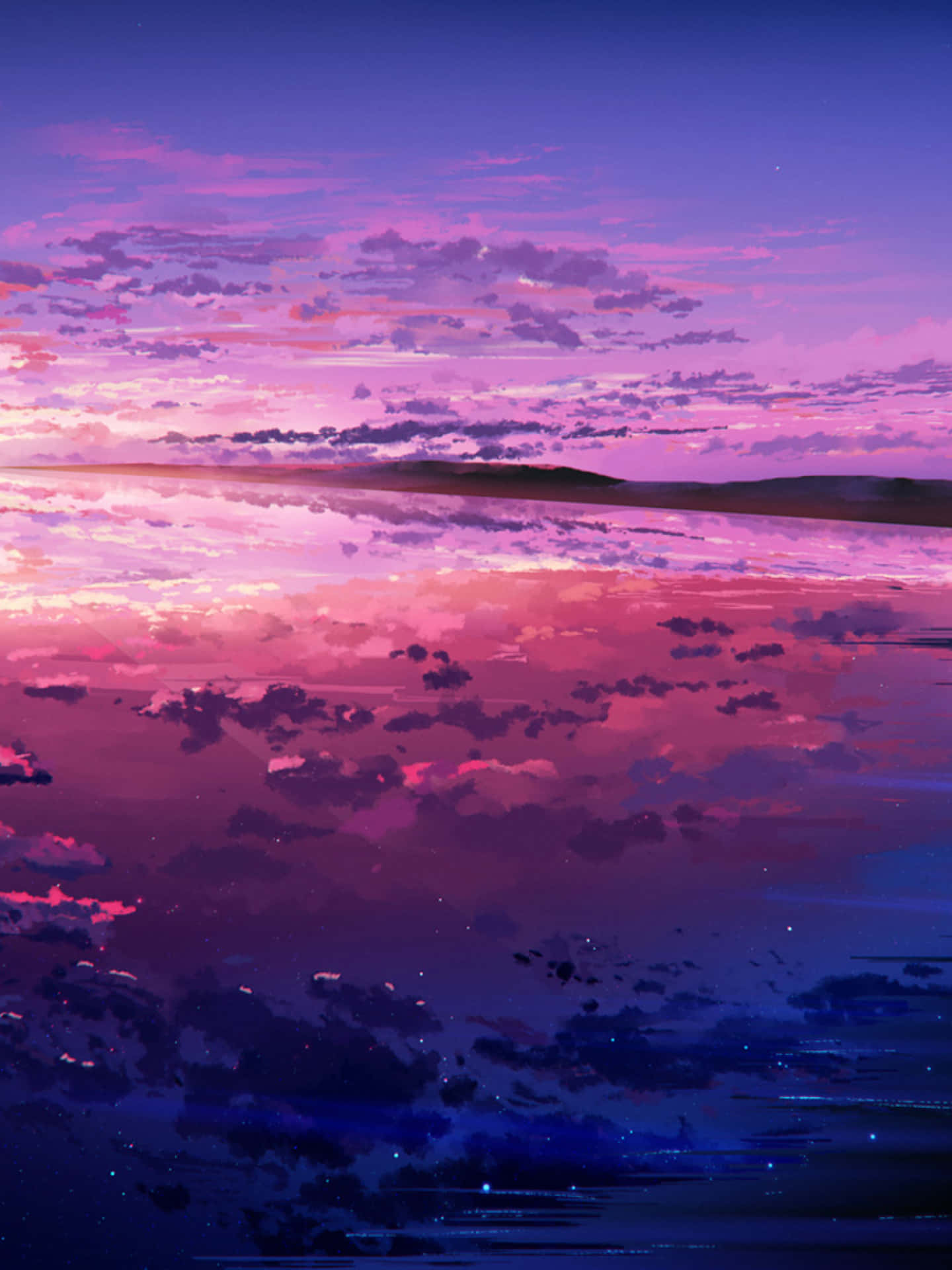 Take In The Breathtaking Blues And Purples Of The Setting Sun Background