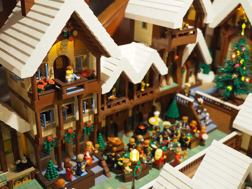 Take In The Magical Sights Of A Bavarian Christmas Village Background