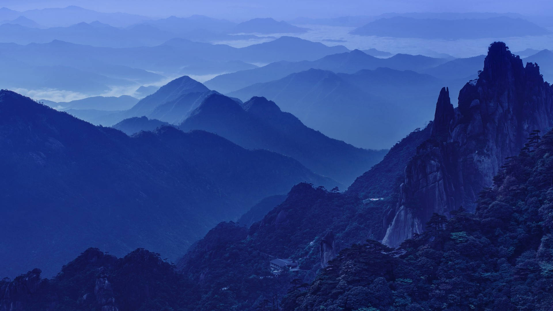 Take In The Majesty Of A Night Mountain Background