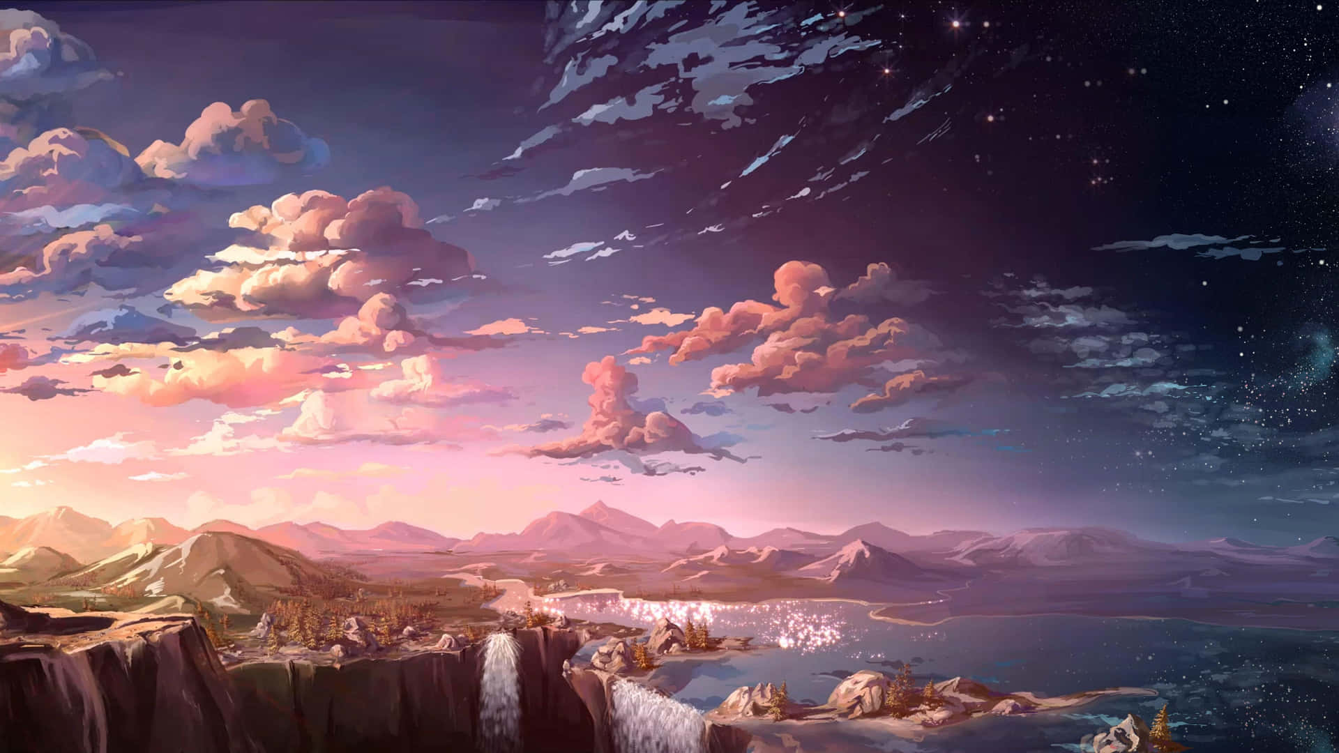 “take In The Scenery As You Explore A Peaceful Anime Landscape.” Background