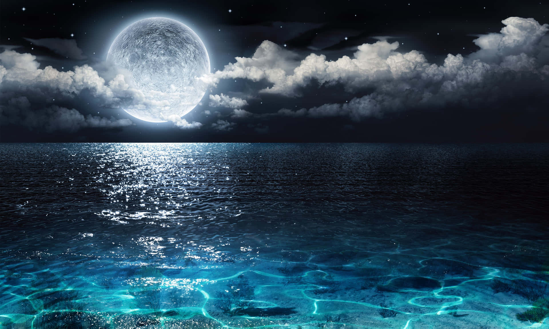 Take In The Tranquil Beauty Of The Moon On A Clear Night