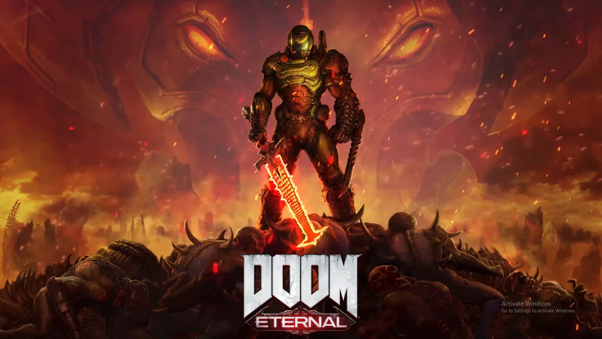 Take On The Hordes Of Hell In 'doom Eternal' Background