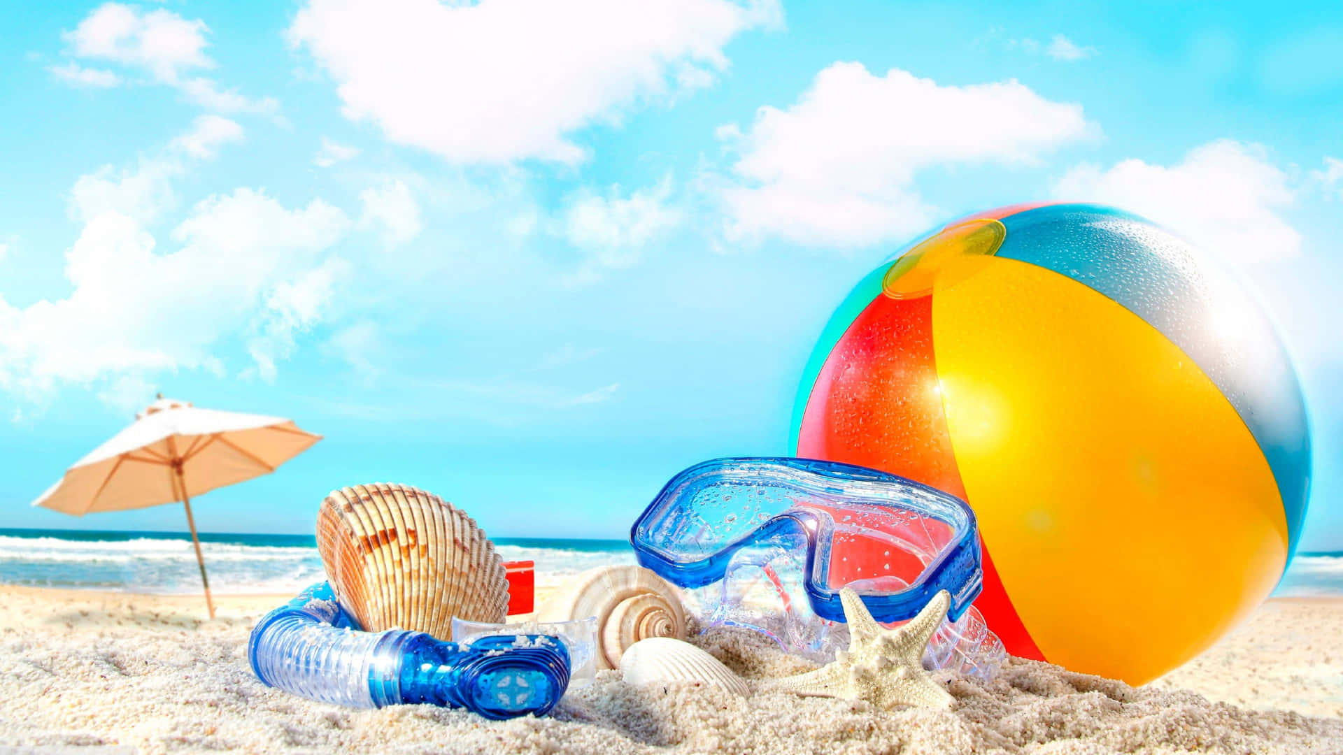 Take Some Time To Relax And Admire The View Of The Beautiful, Sunny Beach. Background