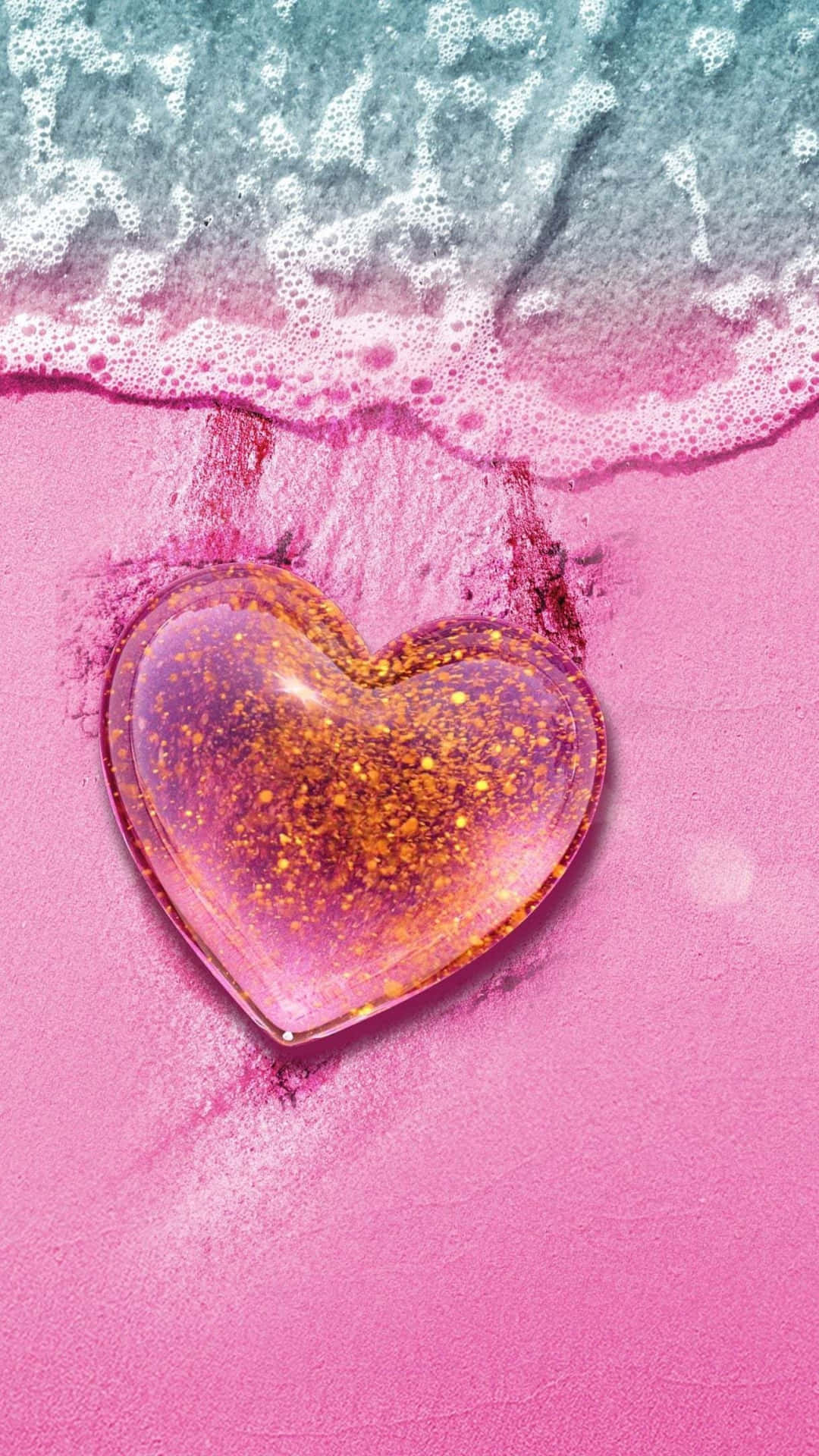 Take The Leap And Express Your Love With Glimmering Pink Hearts! Background