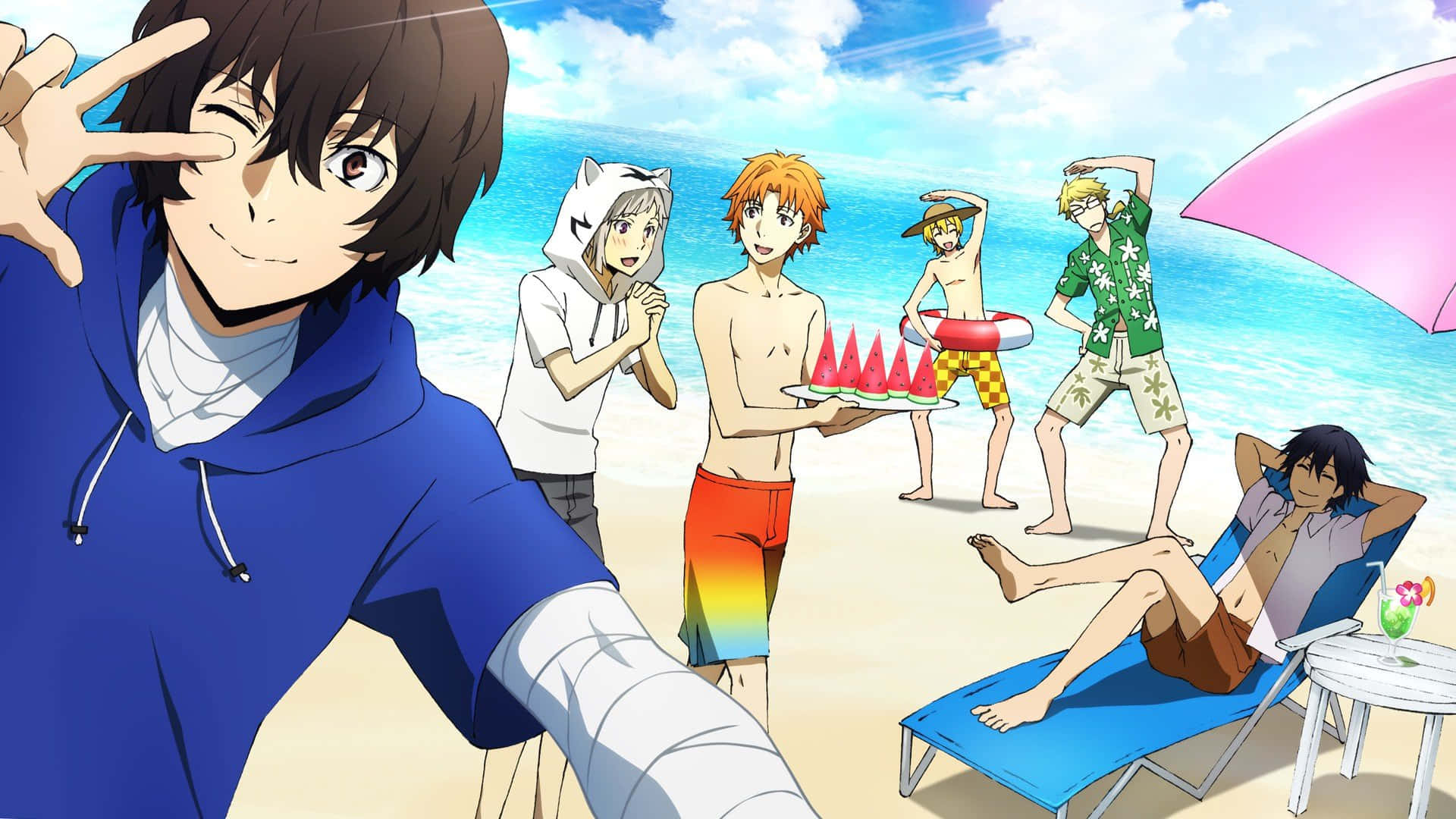 Take The Plunge And Enjoy A Beach Day With Your Favorite Anime Characters Background