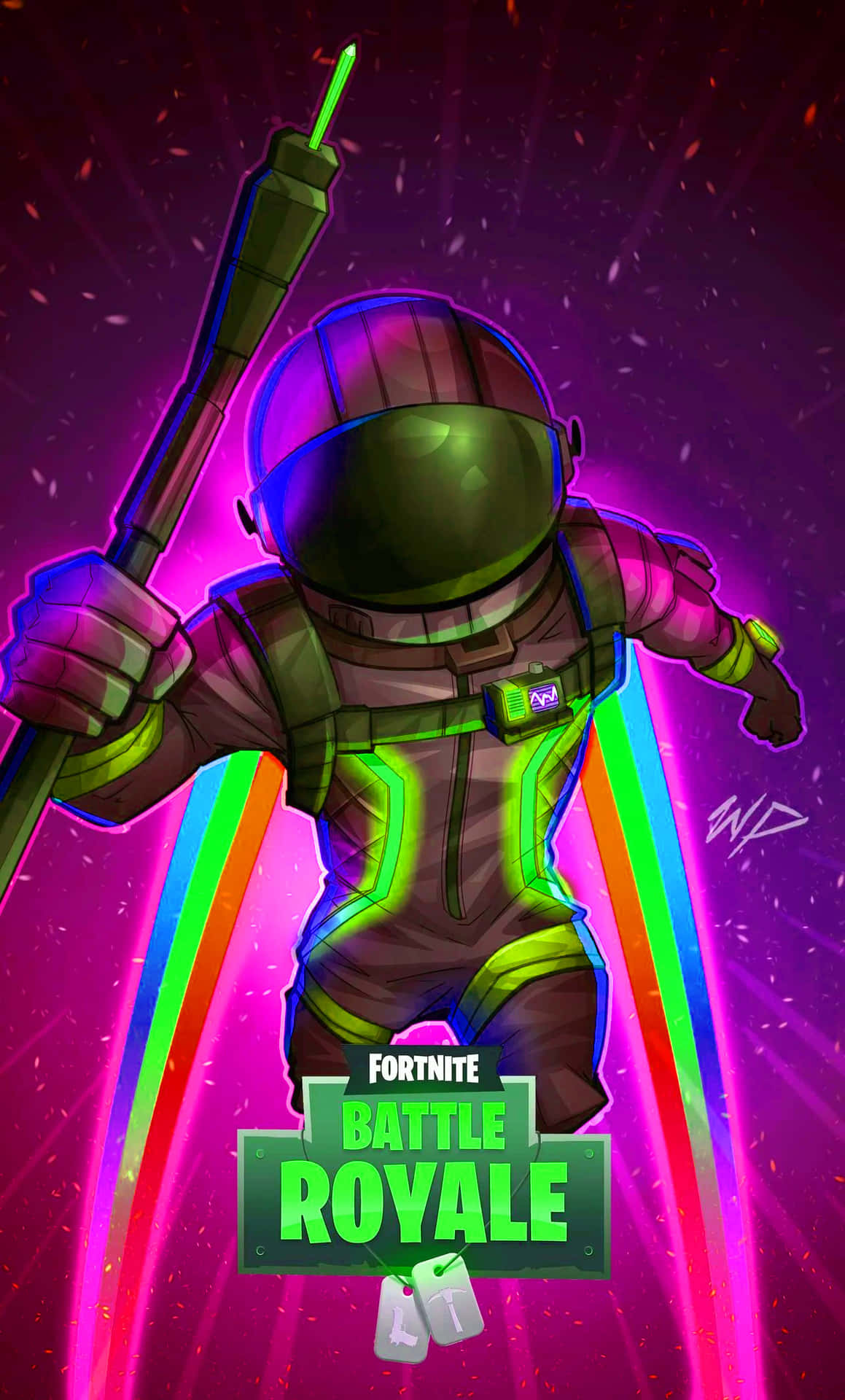 Take To The Skies With Epic's Fortnite In Purple Background