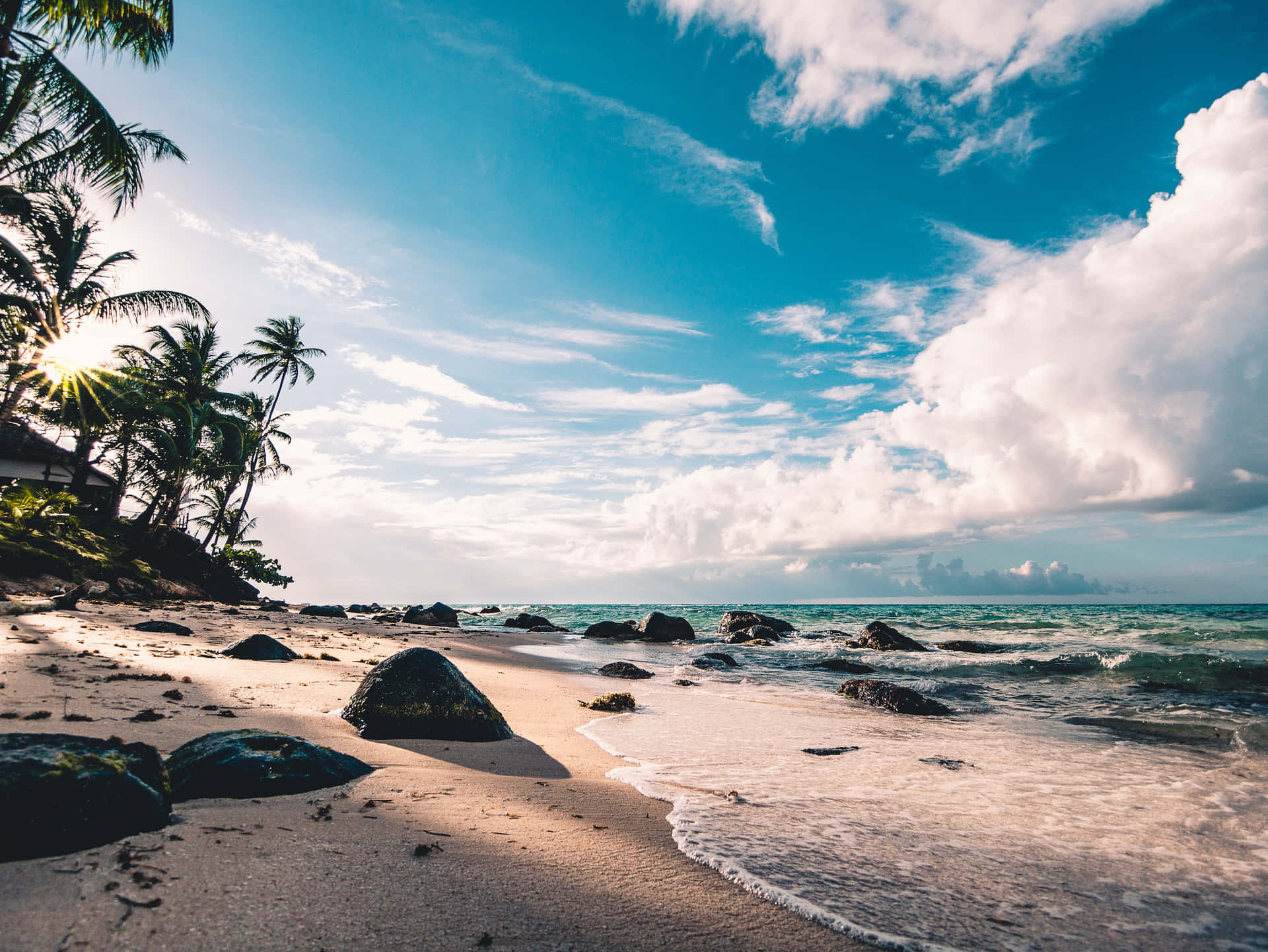 Take Your Breath Away With A Peaceful View At The Beach Background