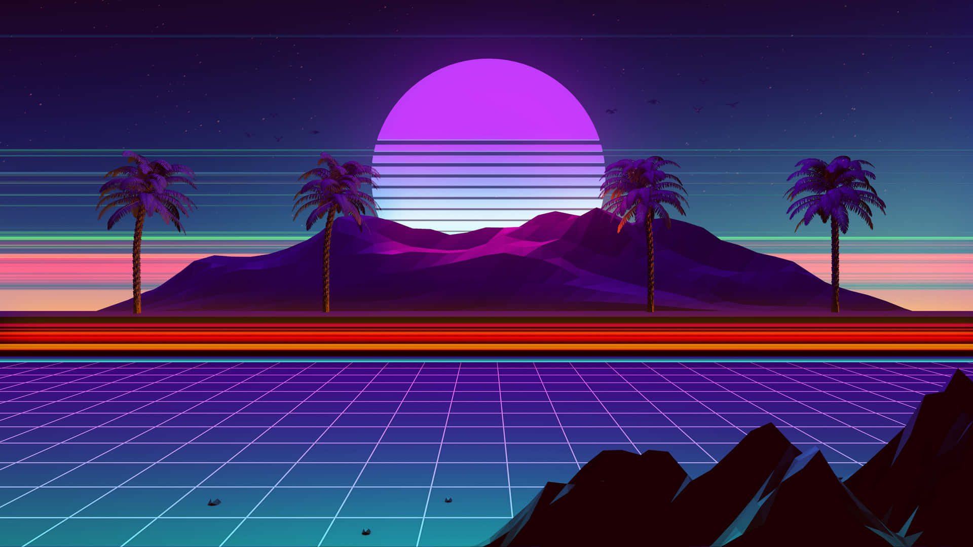 Take Your Experience To The Next Level With Vaporwave Tablet Background