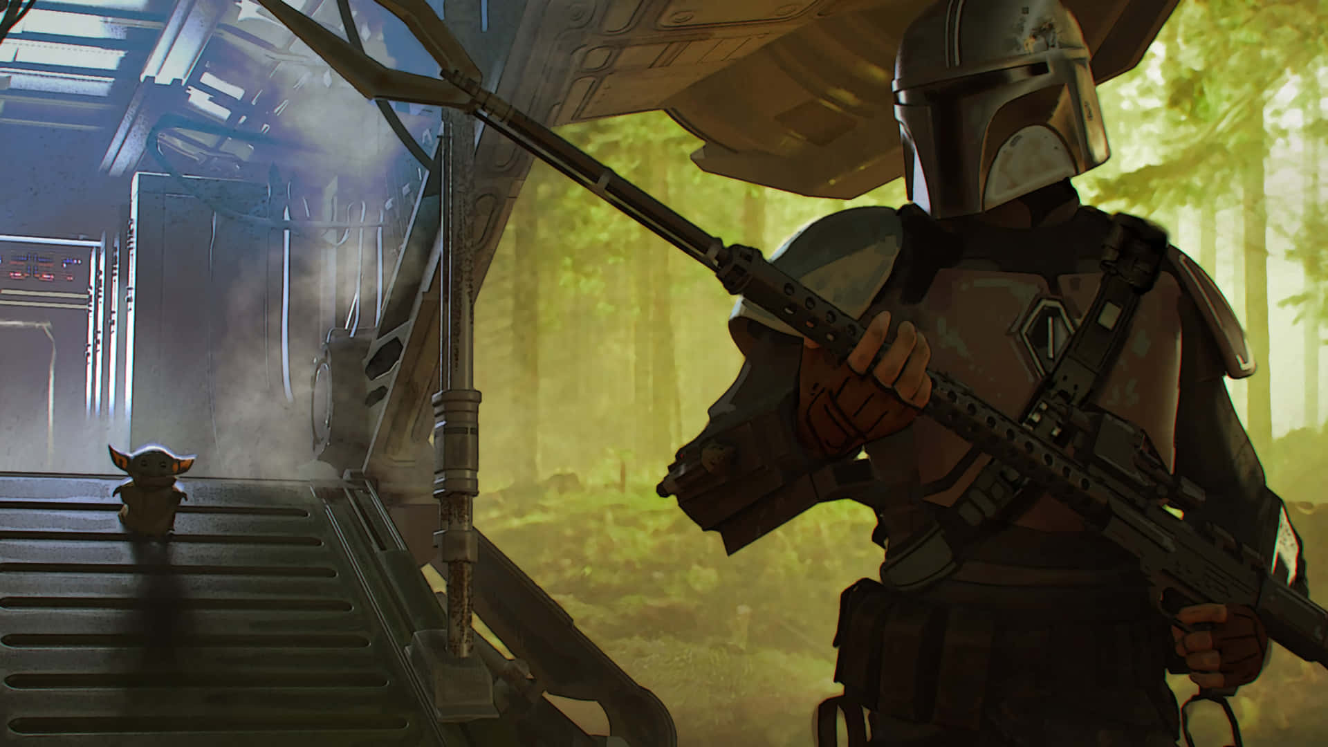 Take Your Gaming To The Next Level With The Mandalorian Pc Background