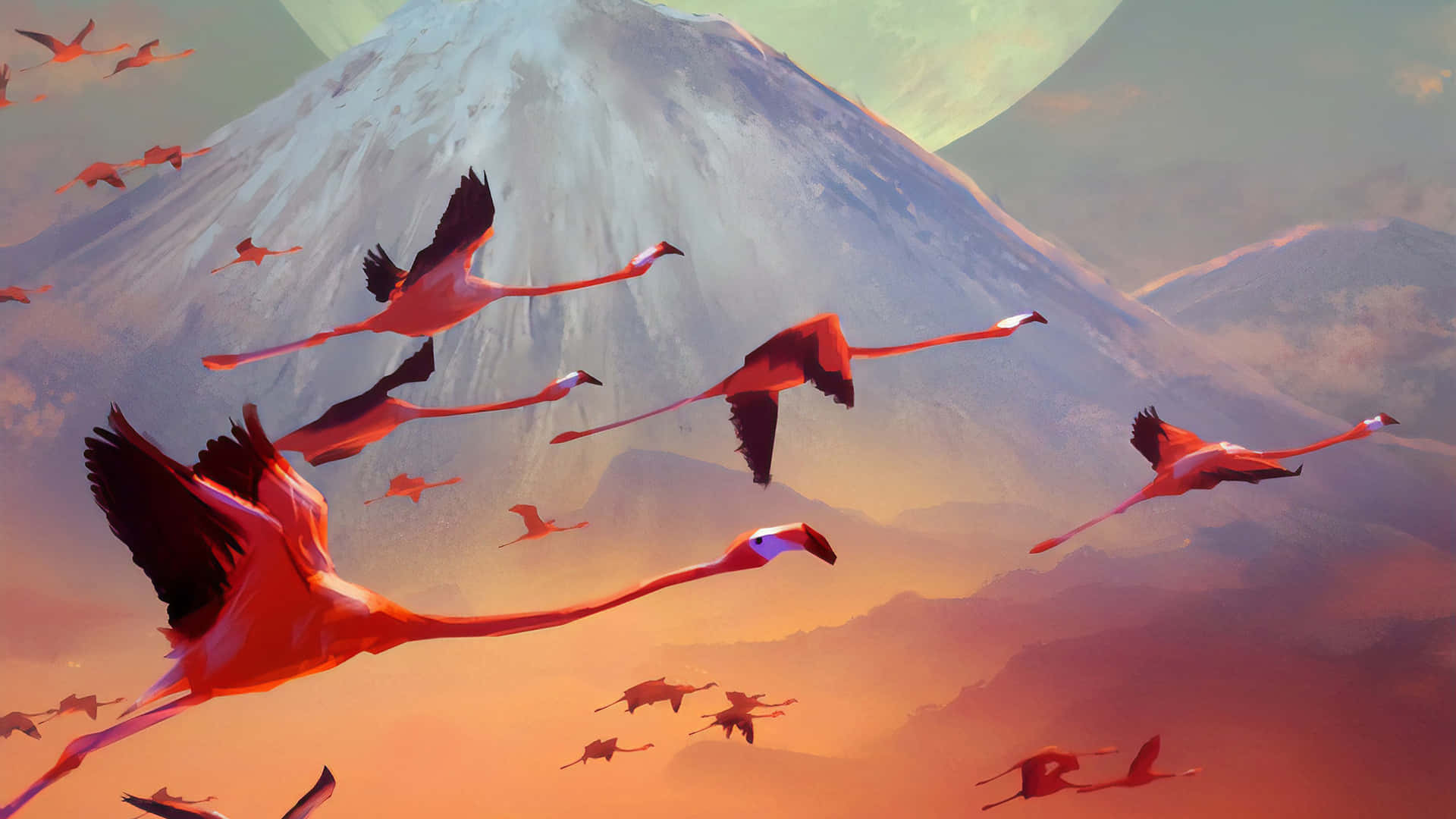 Take Your Work On The Go With The Flamingo Laptop Background