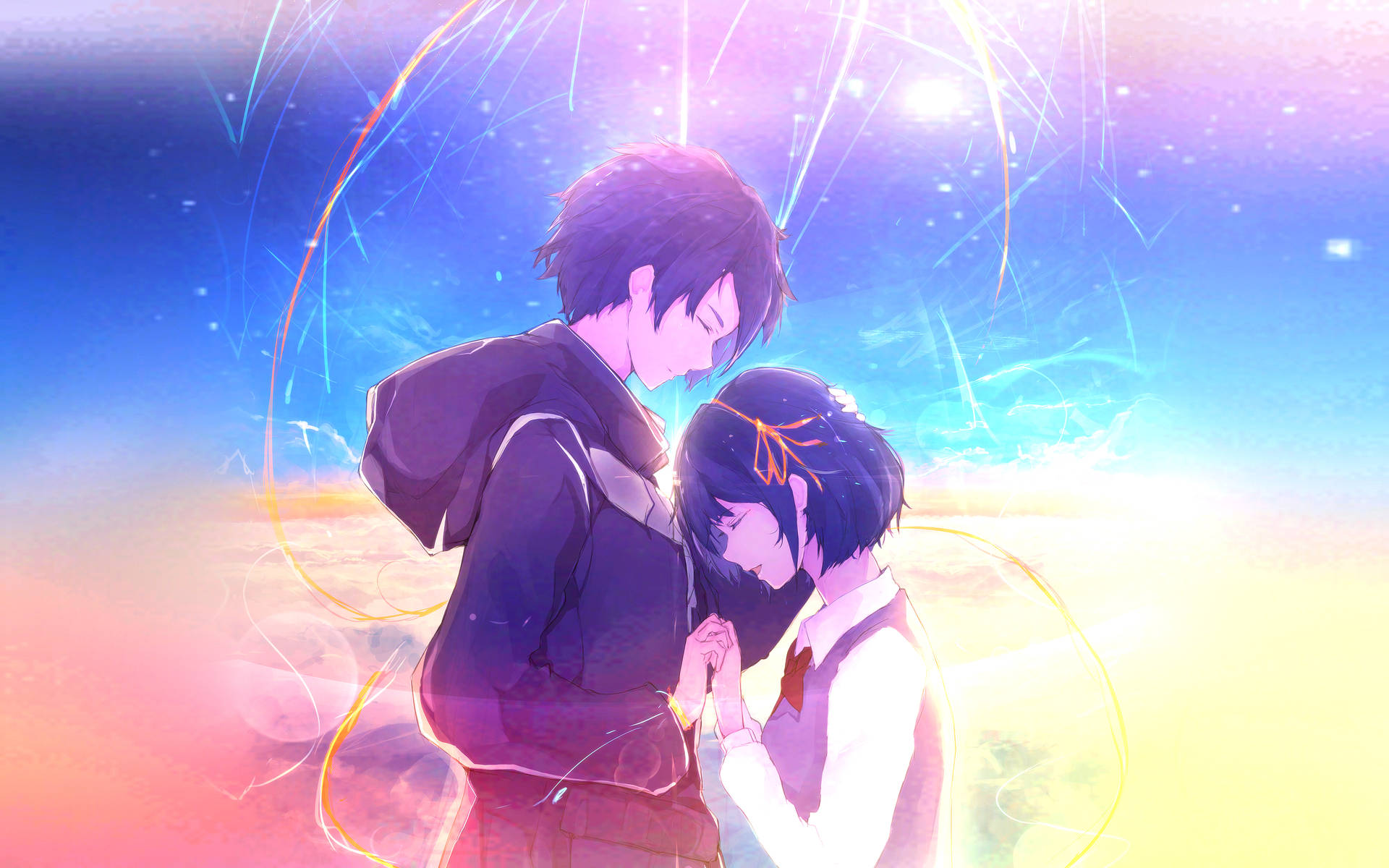 Taki And Mitsuha’s Embrace Your Name 4k Background