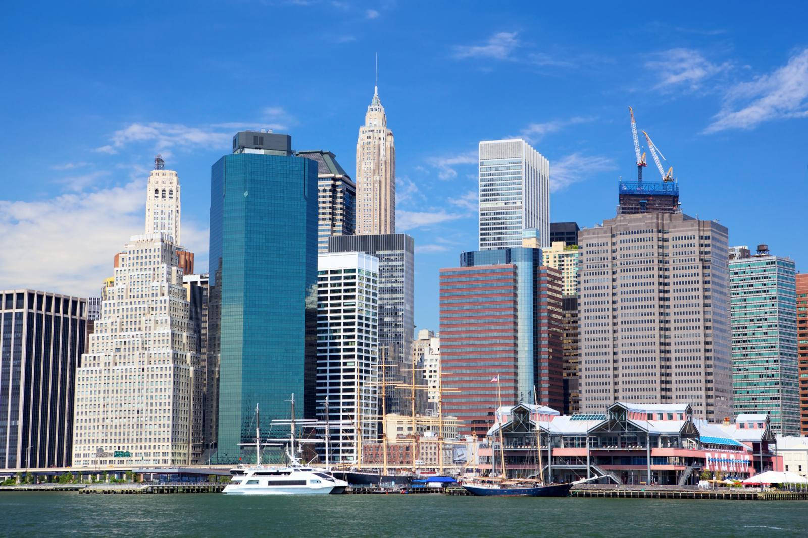 Tall Buildings At South Street Seaport Background