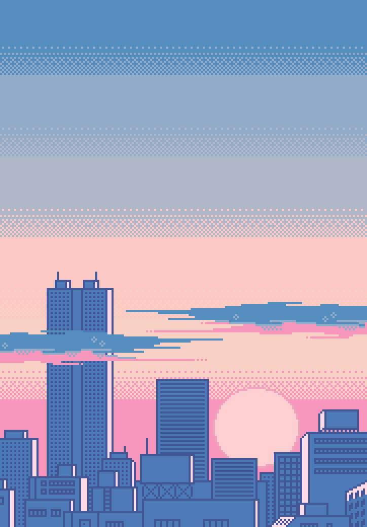 Tall Buildings In Aesthetic Pixel Art Hd Background