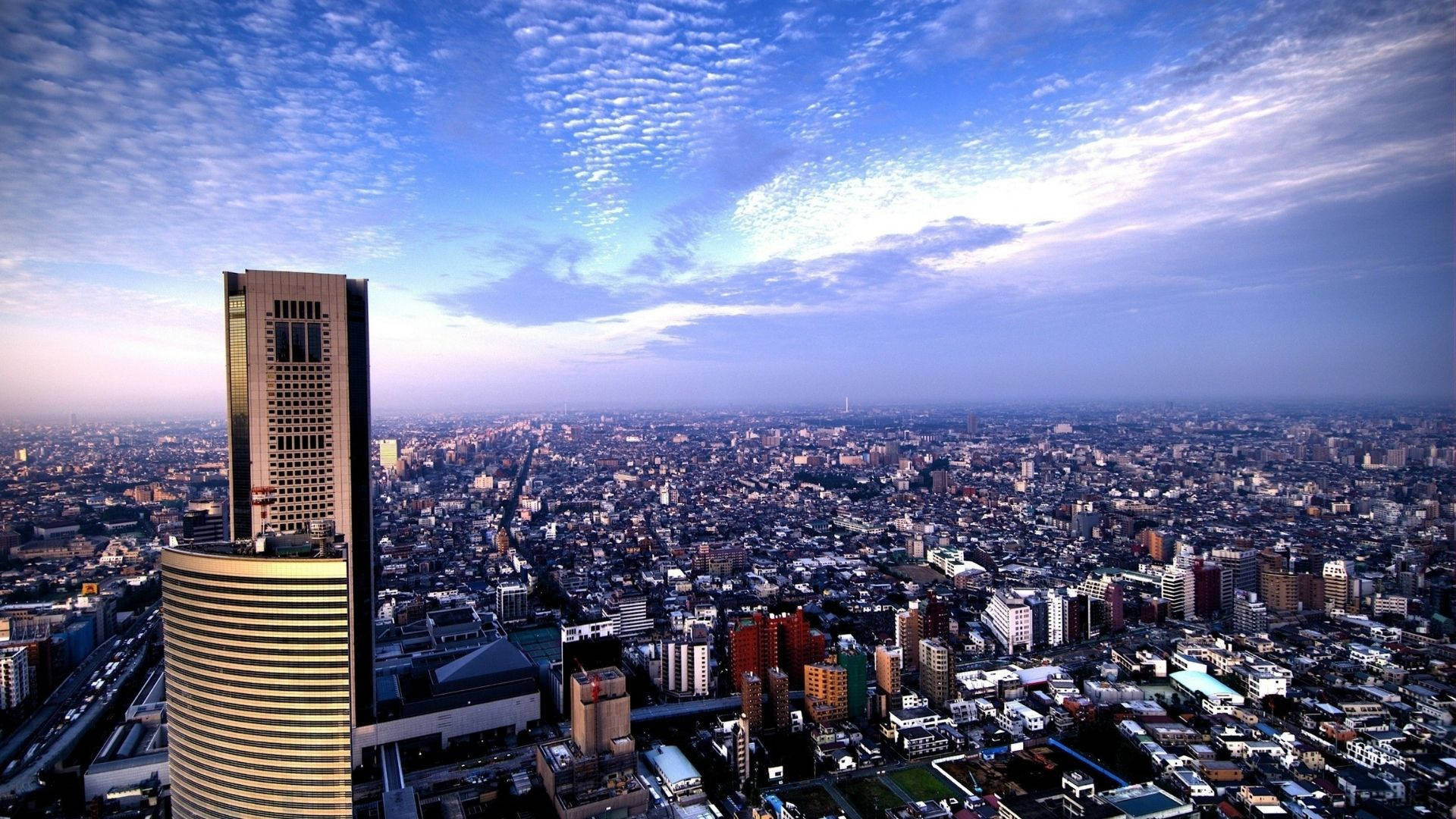 Tall Buildings Sky View Background