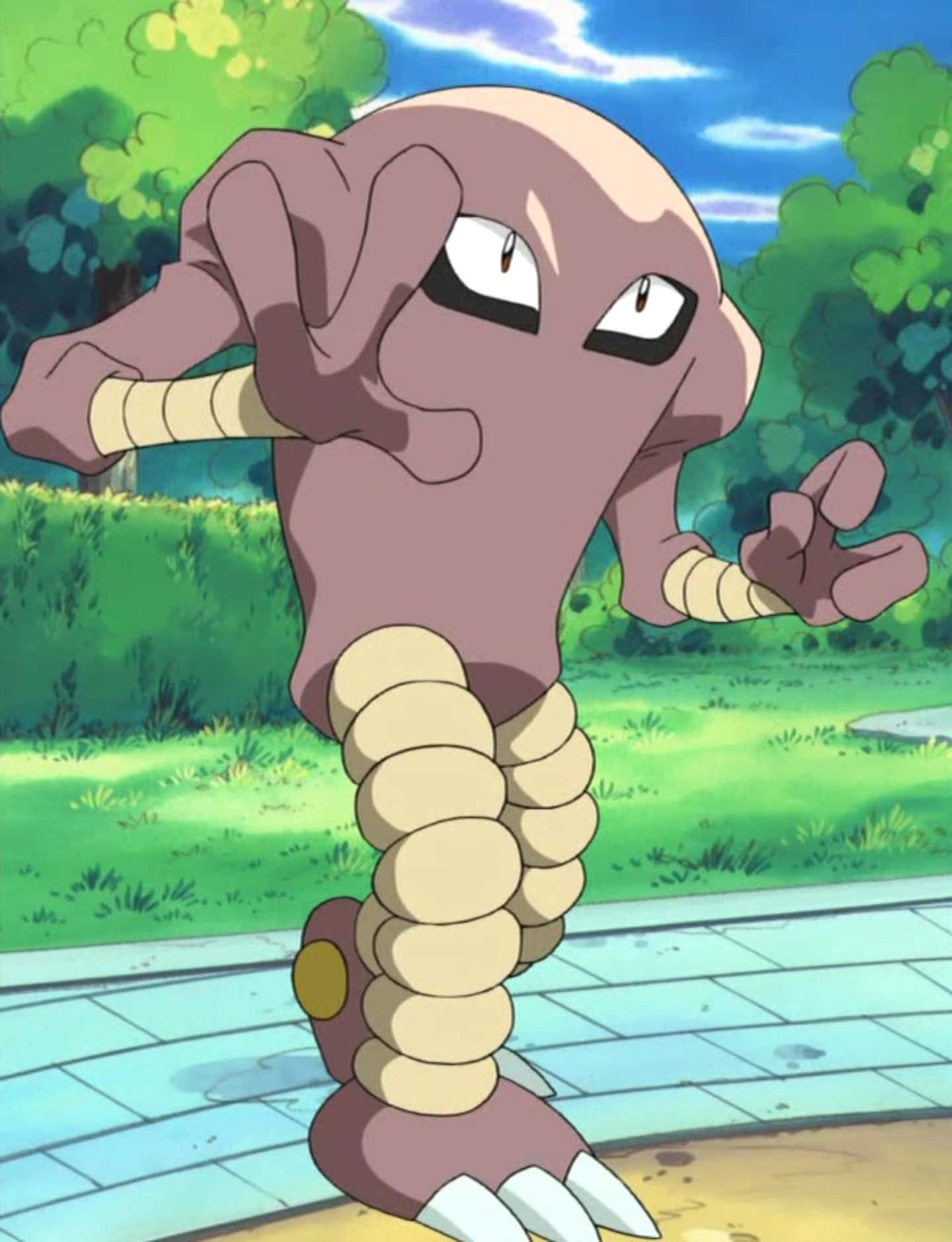 Tall Hitmonlee In Anime Background