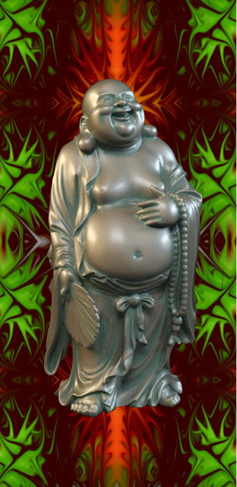 Tall Laughing Buddha Statue Background