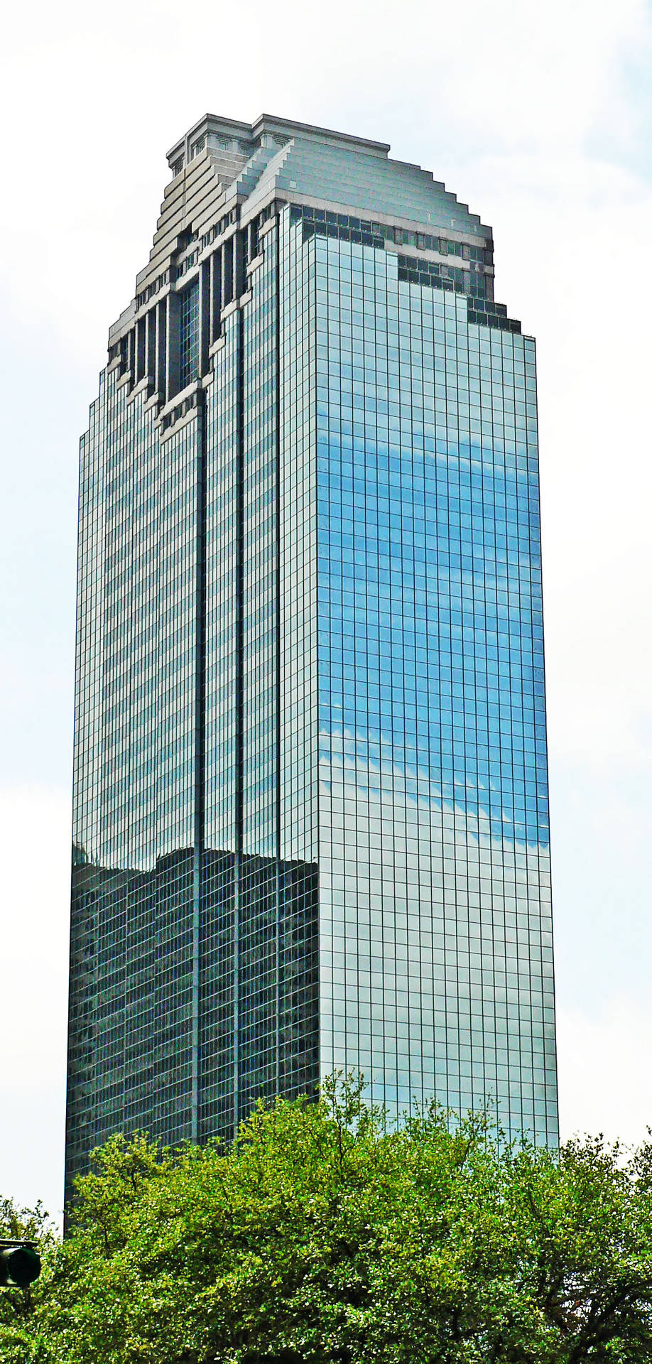 Tall Skyscraper In Houston Background