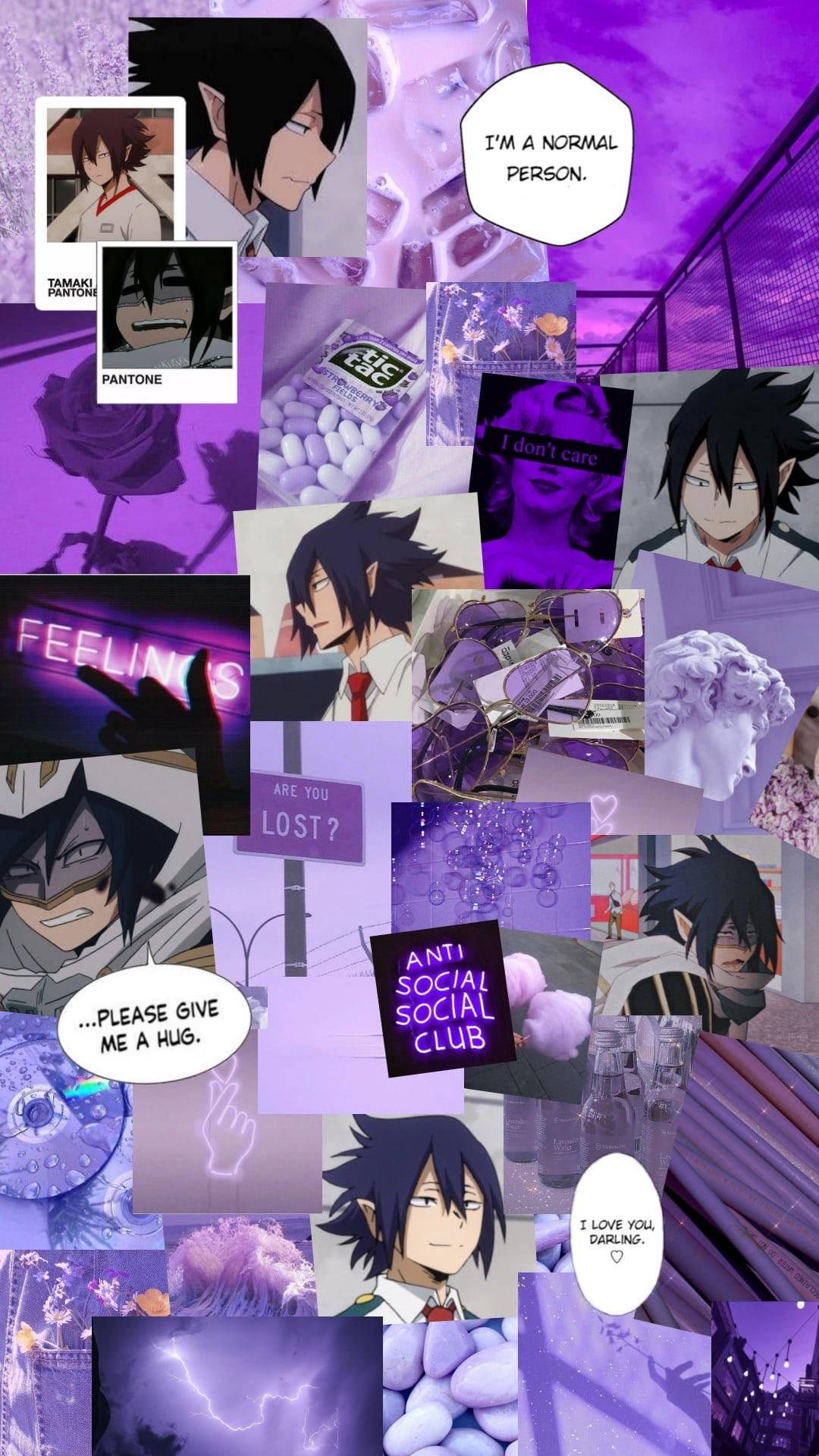 Tamaki Amajiki Purple Anime Aesthetic Background