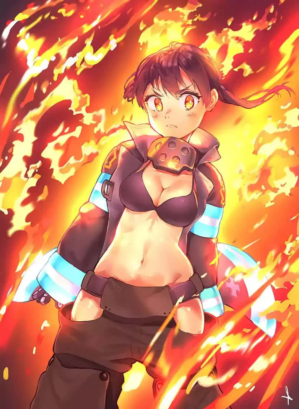 Tamaki Fire Force Flame Background