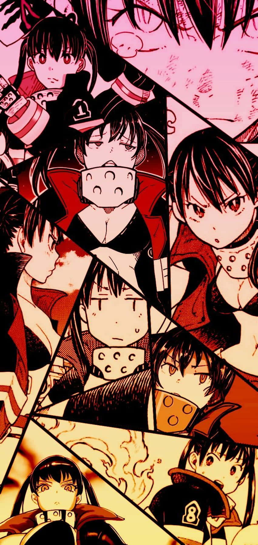 Tamaki Fire Force Manga Collage Background