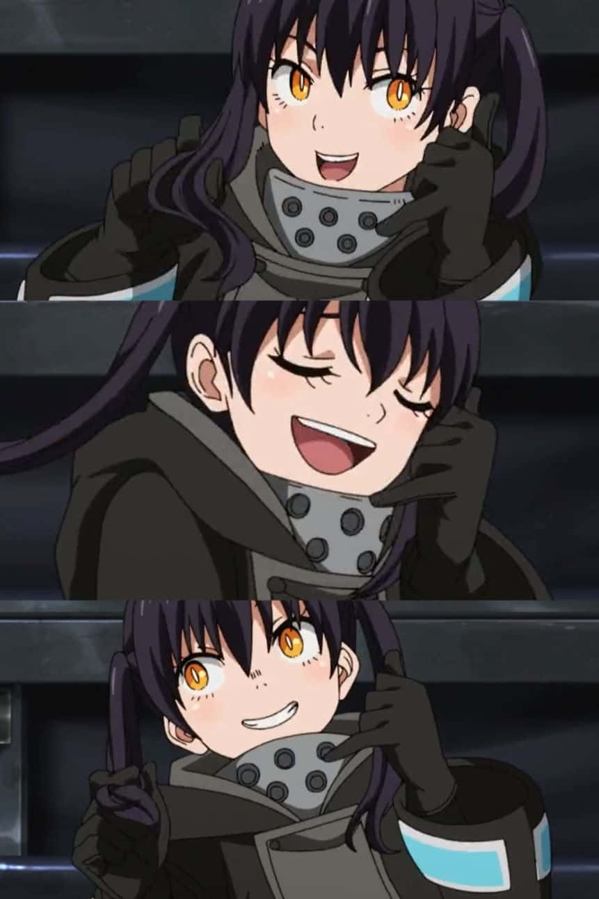 Tamaki Fire Force Smiling Background